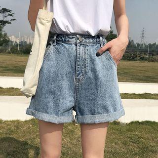 Denim Shorts Retro High-waist Pants