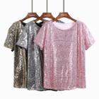 Sequined Short-sleeved Top