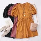 Peter Pan-collar Wide-leg Playsuit