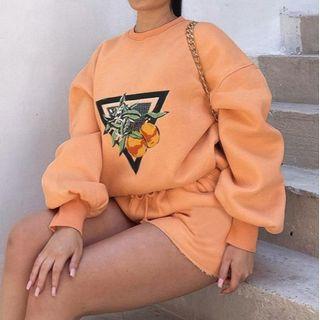 Set: Print Sweatshirt + Shorts