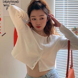 Plain Cropped Knit Light Top