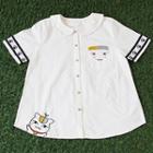 Cat Embroidered Short-sleeve Shirt
