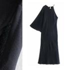 Long-sleeve One-shoulder Midi Dress