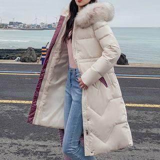 Hooded Midi Zip Padded Coat