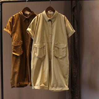 Short Sleeve Pocket Detail Playsuit