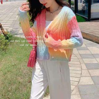 Ombre Cable Knit Cardigan