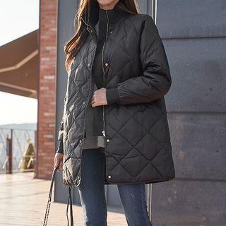 High-neck Drawstring Padded Jacket