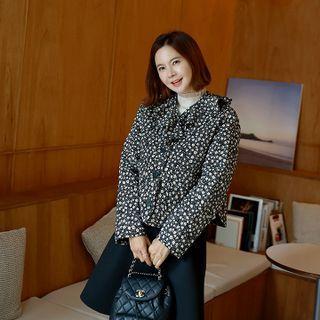 Frilled Quilted Floral Jacket