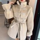 Faux Shearling Tie-front Jacket