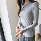 Round-hem Long-sleeve T-shirt
