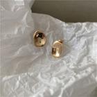 925 Sterling Silver Irregular Disc Earring Stud Earring - 1 Pair - S925 Silver Stud - Gold - One Size