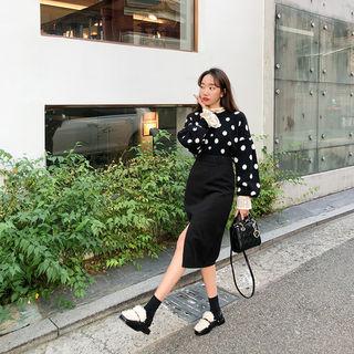 Slit H-line Midi Skirt For Winter