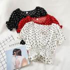 Dotted Chiffon Cropped Top