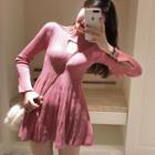 Cut Out Long-sleeve Knit Dress