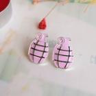 Glaze Grenade Earring 1 Pair - Pink - One Size