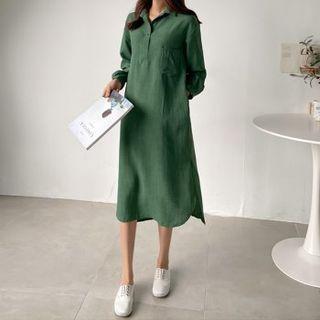 Half-placket Pocket-front Shirtdress