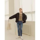 Hooded Drawcord-hem Zip-up Jacket