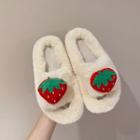 Furry Strawberry Accent Slippers