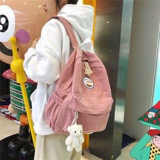 Set: Corduroy Backpack + Bag Charm