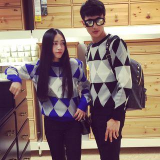 Couple Matching Argyle Sweater