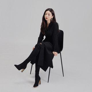 [lovb] Notch-collar Long Shirtdress