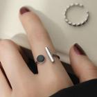 Geometric Alloy Open Ring 1 Pc - Silver - One Size