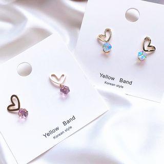Alloy Heart Rhinestone Earring