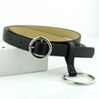 Faux Leather Round Buckled Belt