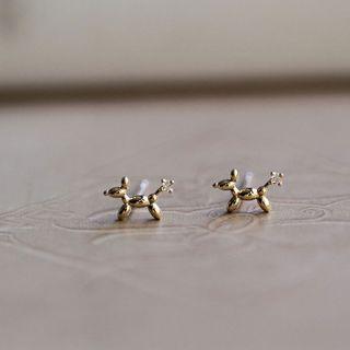 Dog Sterling Silver Stud Earring