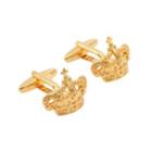 Fashion And Elegant Plated Gold Crown Cufflinks Golden - One Size