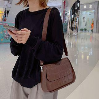 Croc Grain Genuine Leather Crossbody Bag