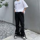 Mid-rise Belt-detail Cargo Straight Leg Pants