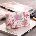 Flamingo Embroidered Clutch