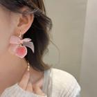 Peach Rhinestone Acrylic Dangle Earring 1 Pair - Pink - One Size