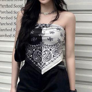 Print Cropped Tube Top