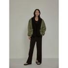 Contrast-panel Drawstring Safari Jacket
