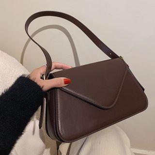 Faux Leather Flap Hobo Bag
