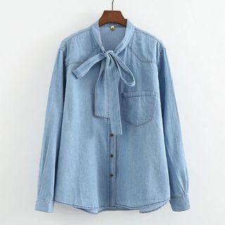Bow Denim Shirt