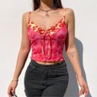 Floral Print Bow Cropped Camisole Top
