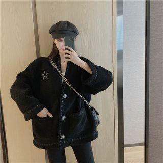 V-neck Jacket Black - One Size