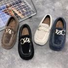 Faux Fur Lettering Loafers