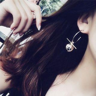 Non-matching Geometric Open Hoop Earring As Shown In Figure - One Size