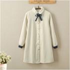Bow Accent Long Button Jacket