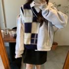 Check Sweater Vest Blue - One Size