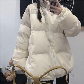 Lettering Padded Jacket Lettering - White - One Size