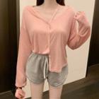 Long-sleeve Button T-shirt / Shorts