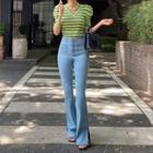 Slit-hem Patch-pocket Jeans