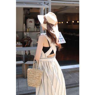 Cross-strap Striped Long Dress