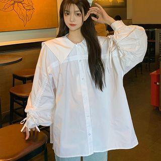 Drawstring Collared Blouse