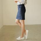 Band-waist Fitted Mini Skirt